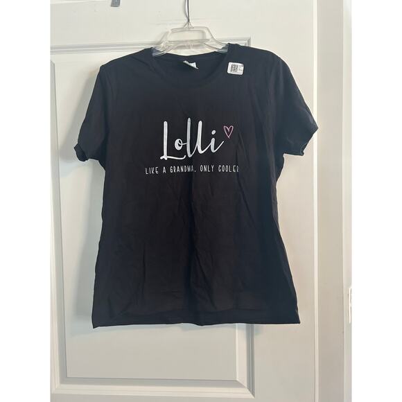 NWOT Port & Company Womens Black T Shirt Lolli Like a Grandma Only Cooler Sz Lg - Picture 1 of 4